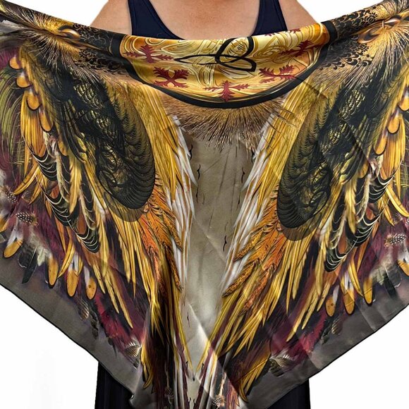 Phoenix Square Silk Modal Oversized Scarf - Picture 6 of 6